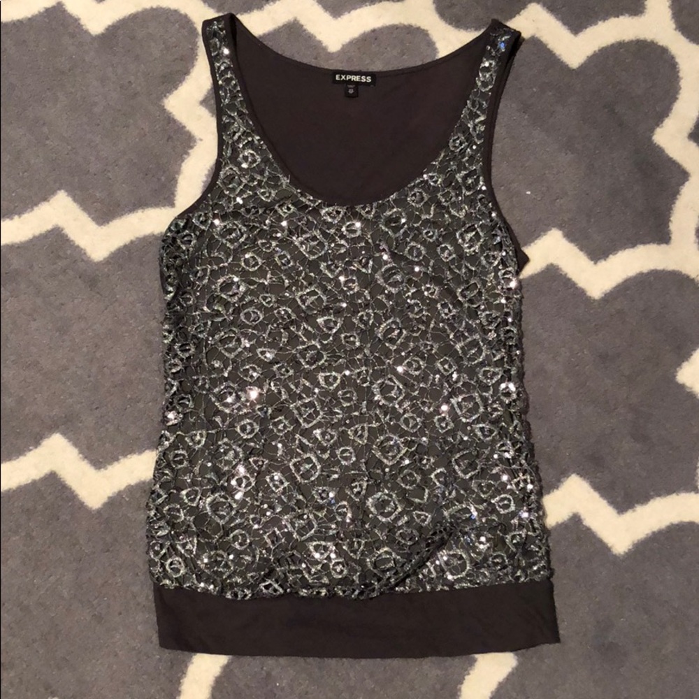 Express Lace and Sequin Top
